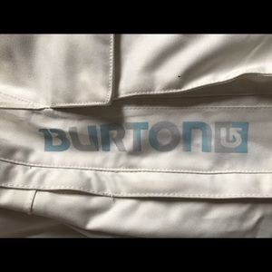 All white BURTON SNOWBOARDING PANTS